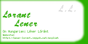 lorant lener business card